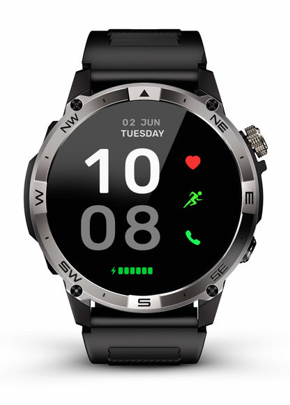 🔥 SteelGrid Smartwatch | AMOLED Always On Display, Satellite GPS, Monitor Stress