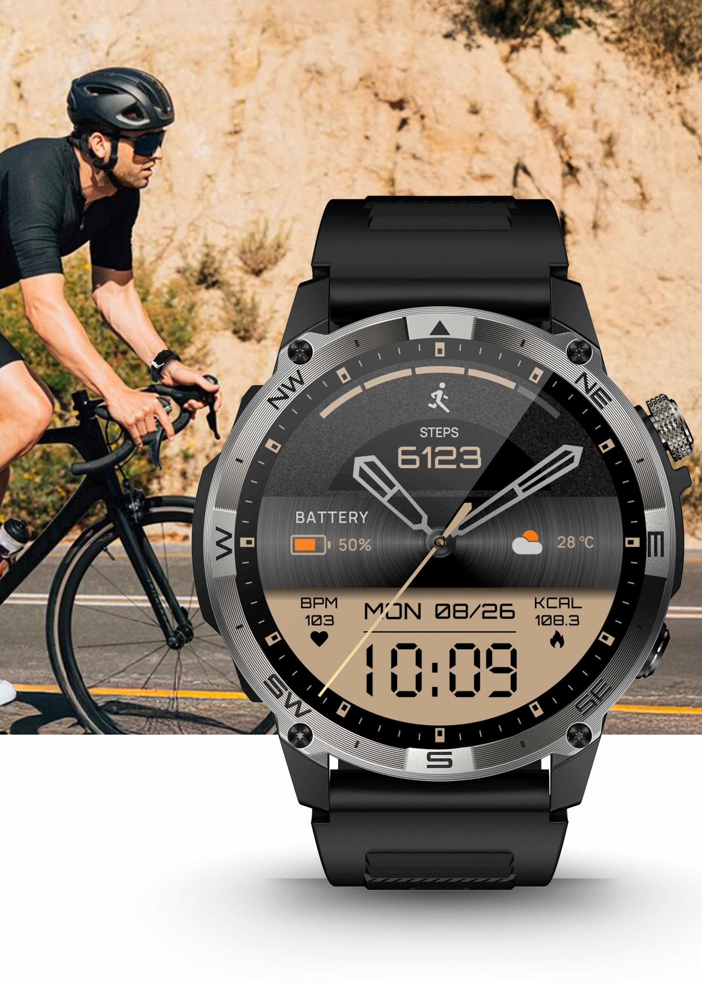 🔥 SteelGrid Smartwatch | AMOLED Always On Display, Satellite GPS, Monitor Stress