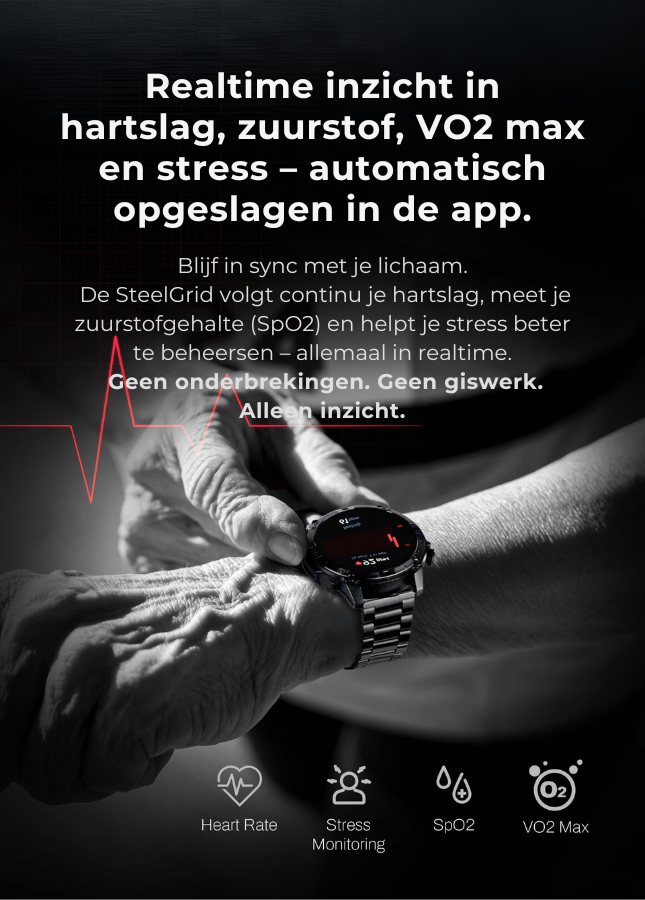 🔥 SteelGrid Smartwatch | AMOLED Always On Display, Satellite GPS, Monitor Stress