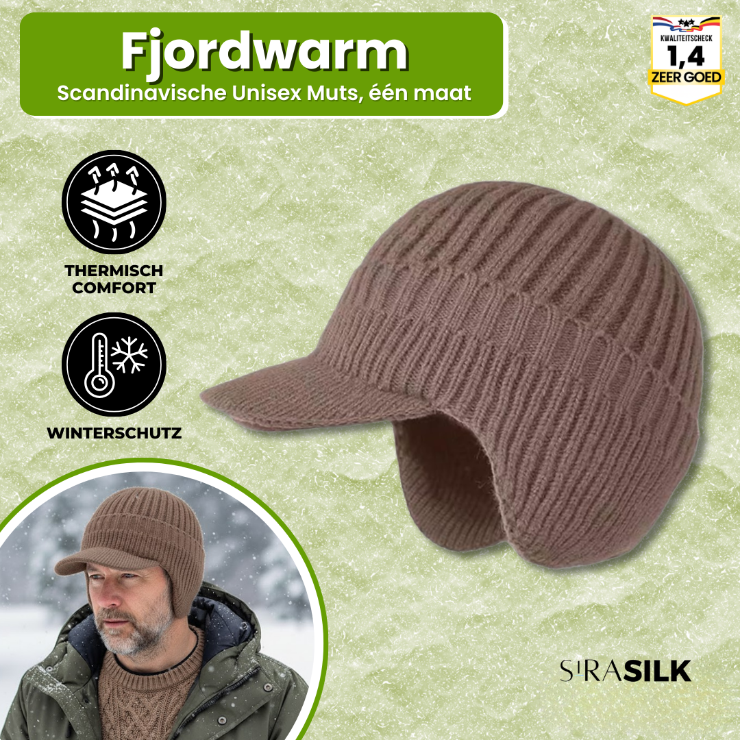 Fjordwarm – Scandinavische wintermuts met oorbescherming (unisex, one size fits all)