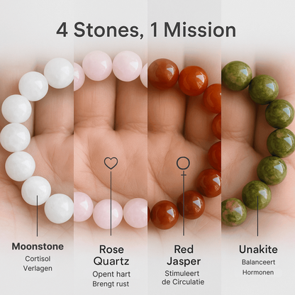 LunaBloom™ Bracelet | Piezo-Calm Moonstone & Rose Quartz  - LunaBloom
