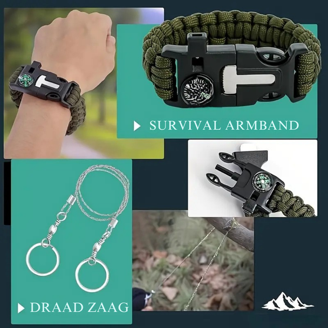 SafeForce Noodpakket | Tactische Survivalset met EHBO, Tools & Tas