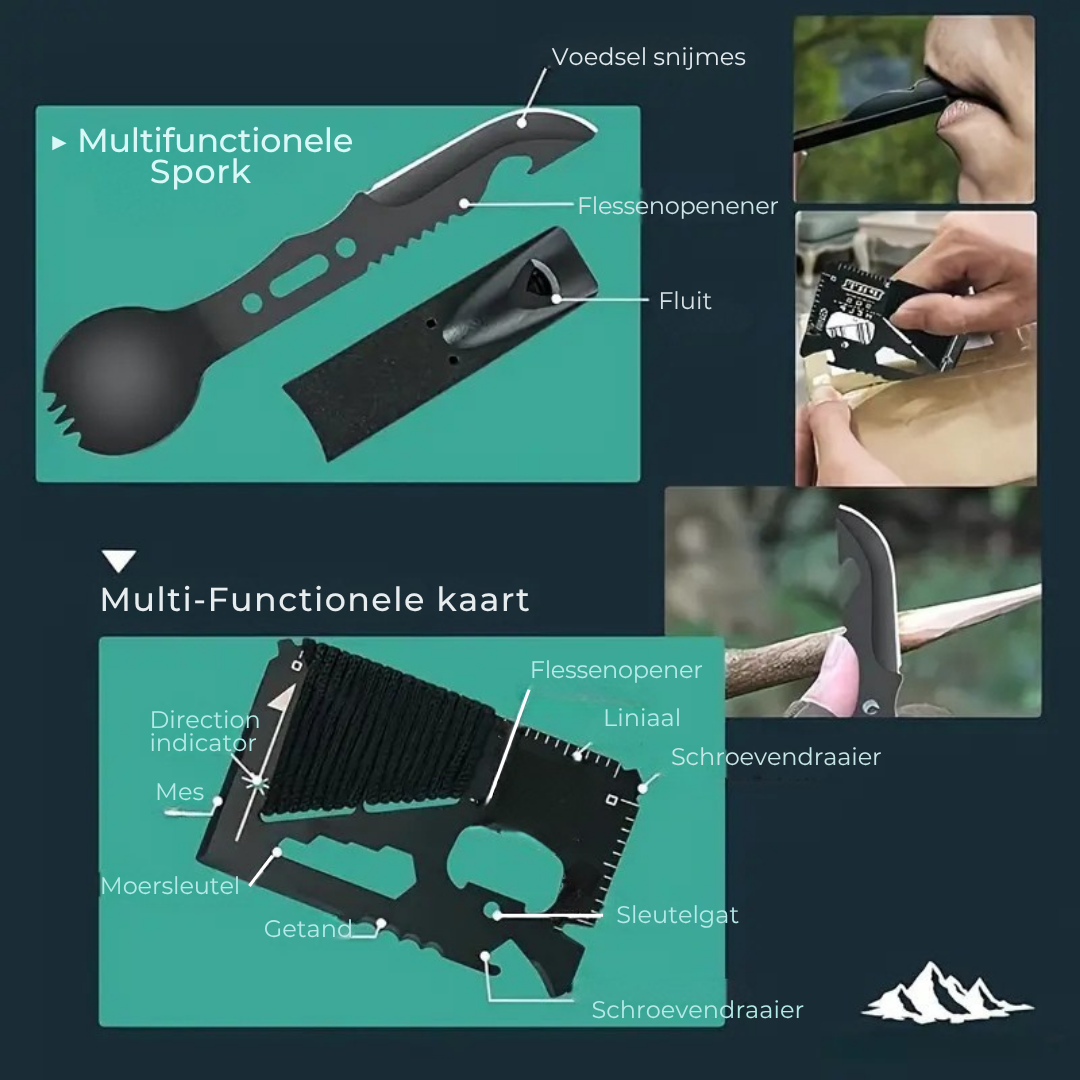SafeForce Noodpakket | Tactische Survivalset met EHBO, Tools & Tas