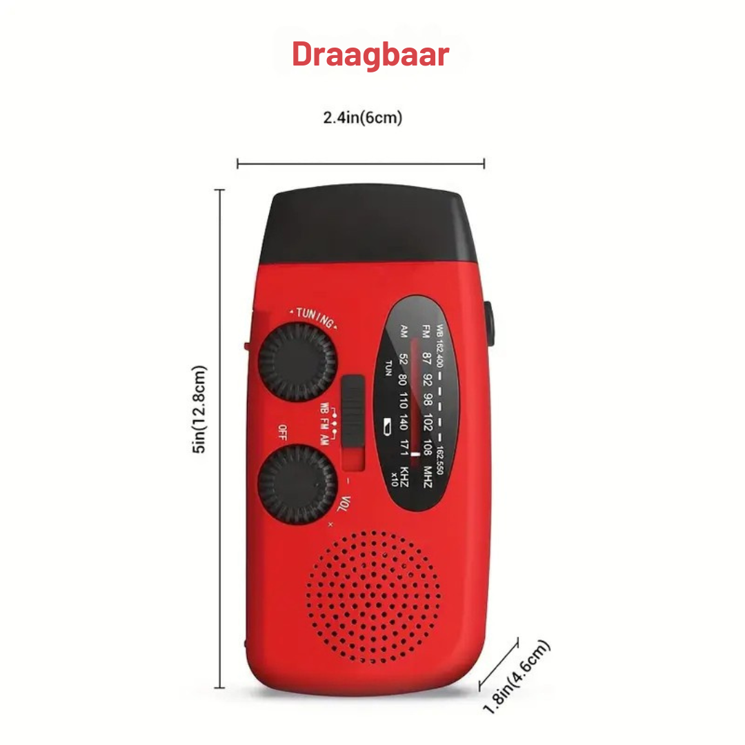 SafeForce™ NoodRadio – Noodradio met Zonnepaneel, Powerbank en Zaklamp