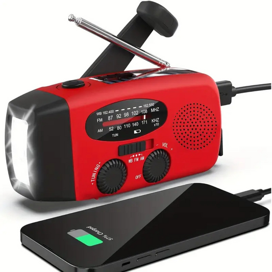 SafeForce™ NoodRadio – Noodradio met Zonnepaneel, Powerbank en Zaklamp