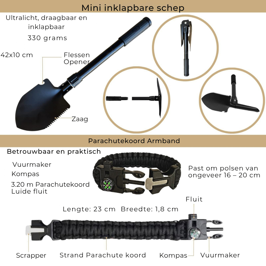 SafeForce ULTRA Noodpakket | Tactische Survivalset met EHBO, Tools & Tas