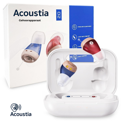 Acoustia 2.0 Gehoorapparaten – Ruisonderdrukking & Oplaadcase