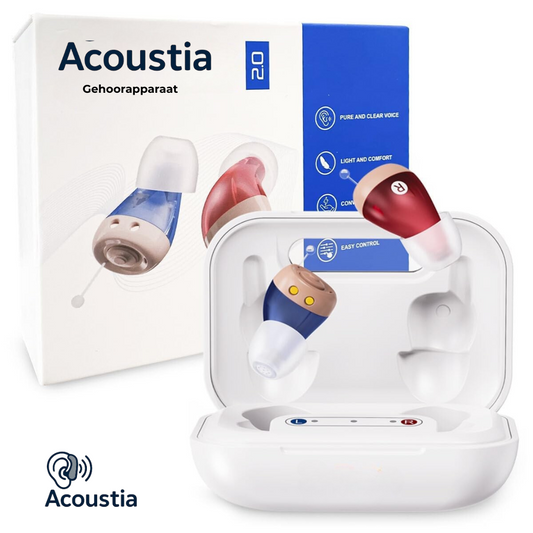 Acoustia 2.0 Gehoorapparaten – Ruisonderdrukking & Oplaadcase