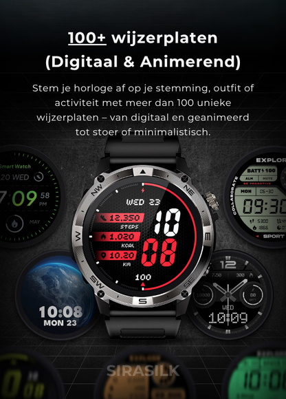 🔥 SteelGrid Smartwatch | AMOLED Always On Display, Satellite GPS, Monitor Stress