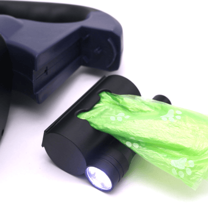 FlexiPaw | Wikkel vrije dubbele hondenriem met zaklamp