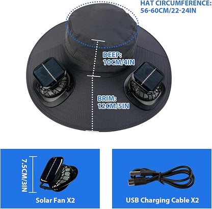 🔥 Nieuwe GridForce Ultralichte Zonnehoed Met Ventilator - Alleen Vandaag 50% Korting
