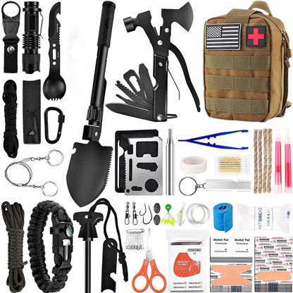 SafeForce Noodpakket | Tactische Survivalset met EHBO, Tools & Tas