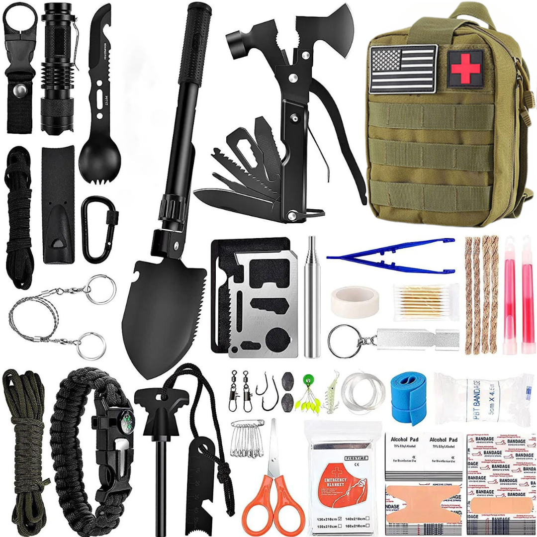 SafeForce Noodpakket | Tactische Survivalset met EHBO, Tools & Tas