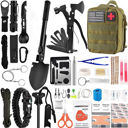 SafeForce Noodpakket | Tactische Survivalset met EHBO, Tools & Tas